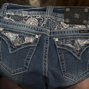 Miss Me Dark Blue Embroidered Back Pocket Bootcut Jeans